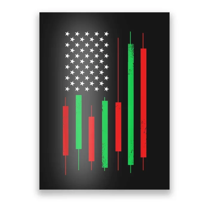 HODLn Stock Chart American Flag Funny Stock Trader Poster