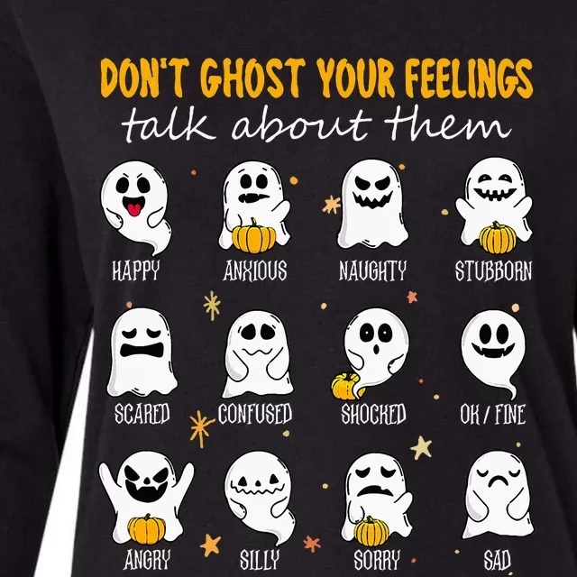 Halloween School Counselor DonT Ghost Your Feeling Teacher Womens Cotton Relaxed Long Sleeve T-Shirt