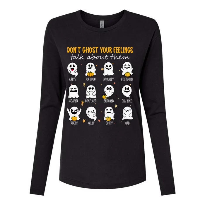 Halloween School Counselor DonT Ghost Your Feeling Teacher Womens Cotton Relaxed Long Sleeve T-Shirt