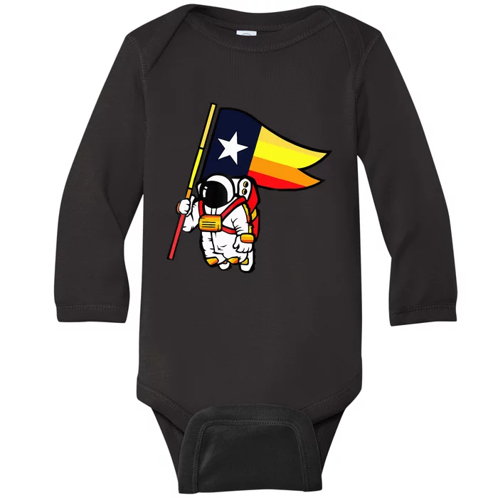 Houston Space City Astronaut Baby Long Sleeve Bodysuit