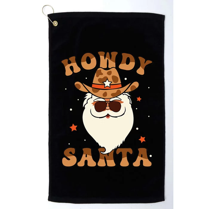 Howdy Santa Cowboy Groovy Retro Christmas Xmas Platinum Collection Golf Towel