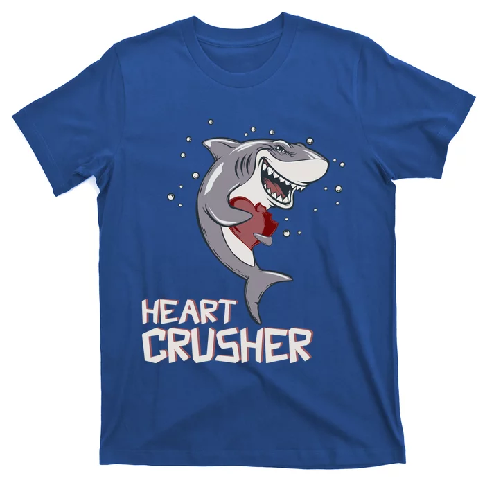 Heart Shark Crusher Valentines Day Cute Vgiftday Gift T-Shirt