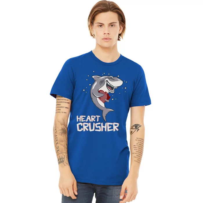 Heart Shark Crusher Valentines Day Cute Vgiftday Gift Premium T-Shirt