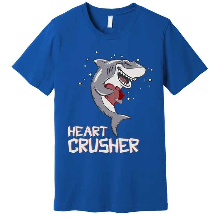 Heart Shark Crusher Valentines Day Cute Vgiftday Gift Premium T-Shirt