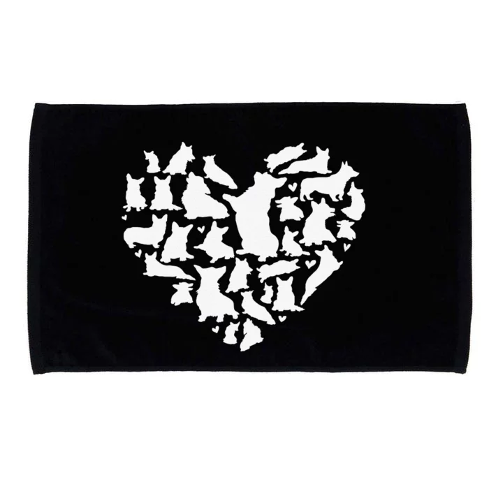 Heart Shaped Corgi Puppies Valentines Day Dog Lover Clothes Microfiber Hand Towel