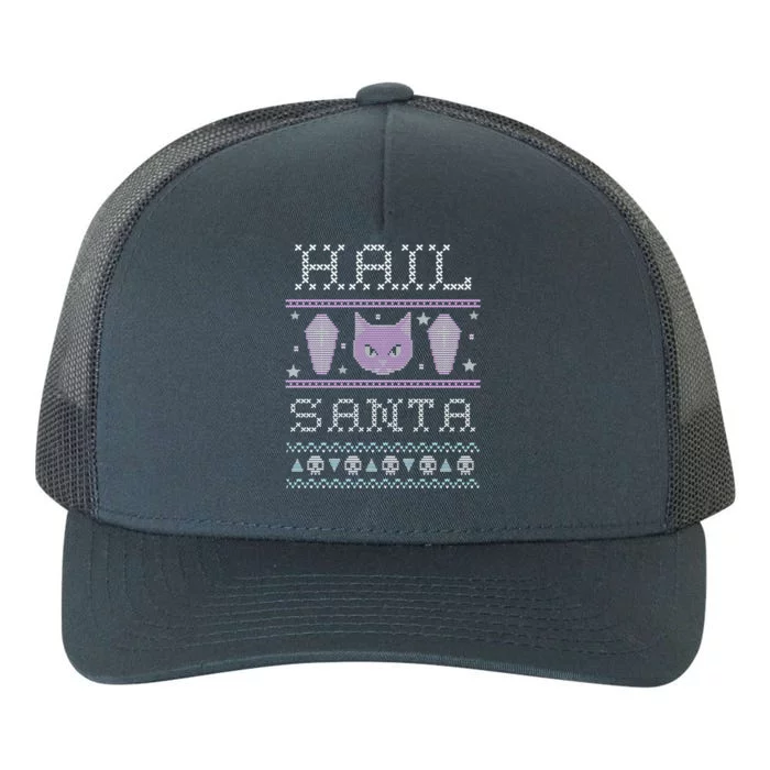 Hail Santa Creepy Cute Cat Gift Pastel Goth Ugly Christmas Funny Gift Yupoong Adult 5-Panel Trucker Hat