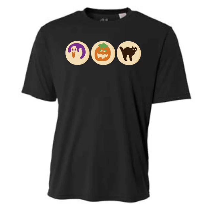 Halloween Sugar Cookie Spooky Season Cat Pumpkin Boo Ghost Cooling Performance Crew T-Shirt