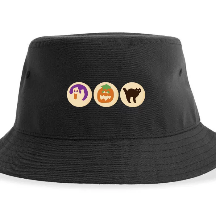 Halloween Sugar Cookie Spooky Season Cat Pumpkin Boo Ghost Sustainable Bucket Hat