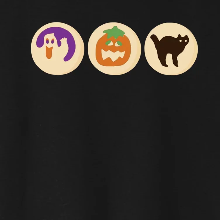 Halloween Sugar Cookie Spooky Season Cat Pumpkin Boo Ghost Women's Crop Top Tee