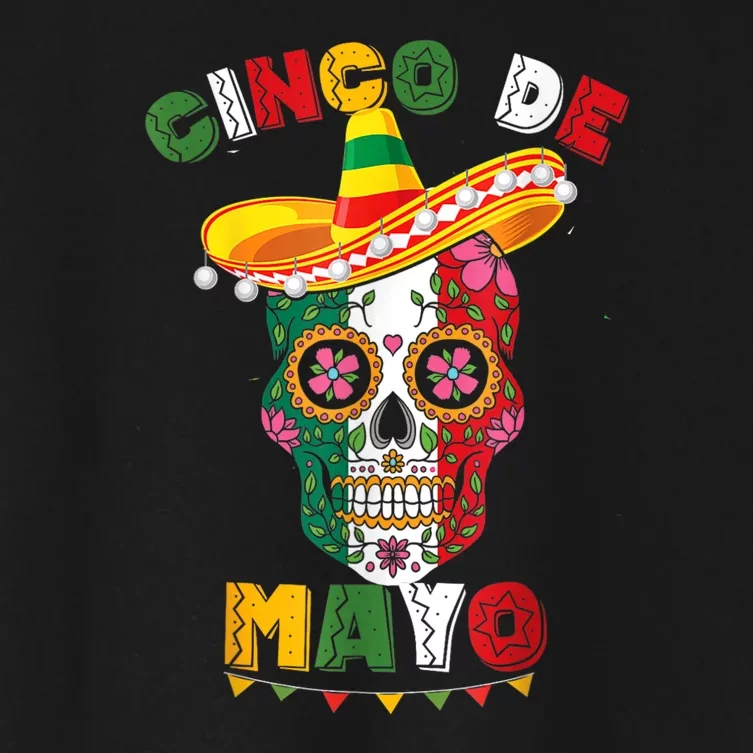 Happy Skull Cinco De Mayo For Cinco De Mayo Fiesta Women's Crop Top Tee