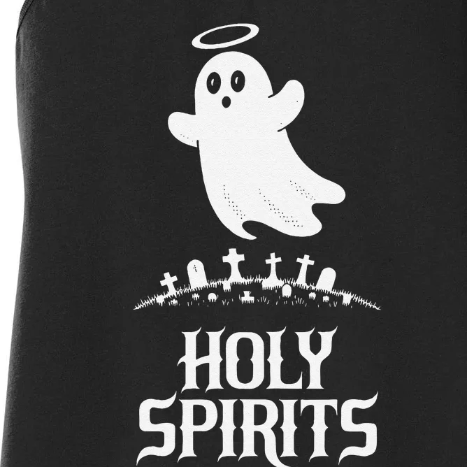 Holy Spirits Cute Ghost Design For Halloween Fun Women's Racerback Tank