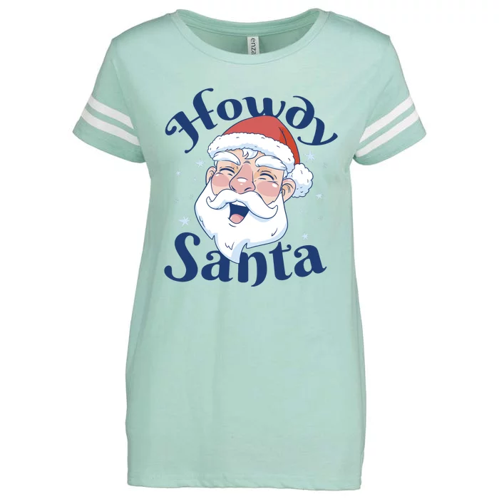 Howdy Santa Christmas Enza Ladies Jersey Football T-Shirt