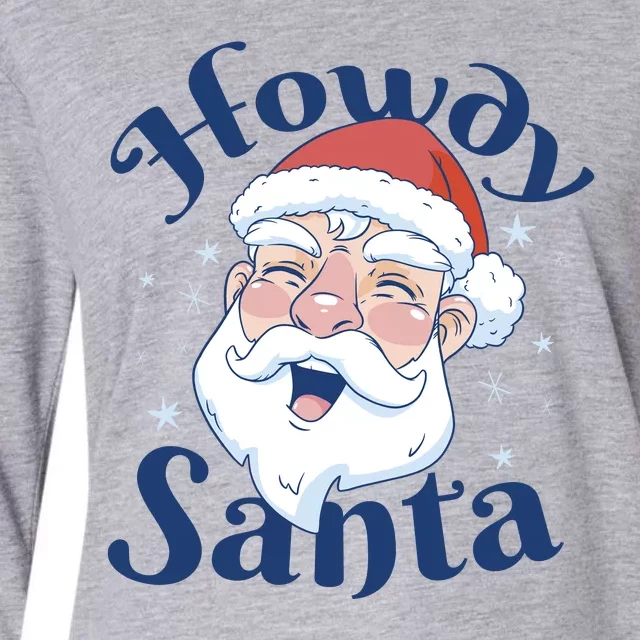 Howdy Santa Christmas Womens Cotton Relaxed Long Sleeve T-Shirt