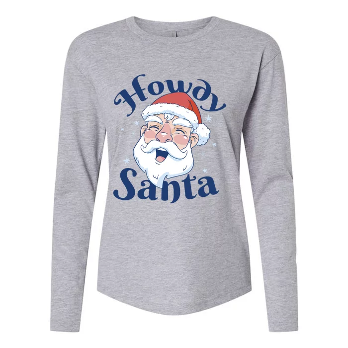 Howdy Santa Christmas Womens Cotton Relaxed Long Sleeve T-Shirt