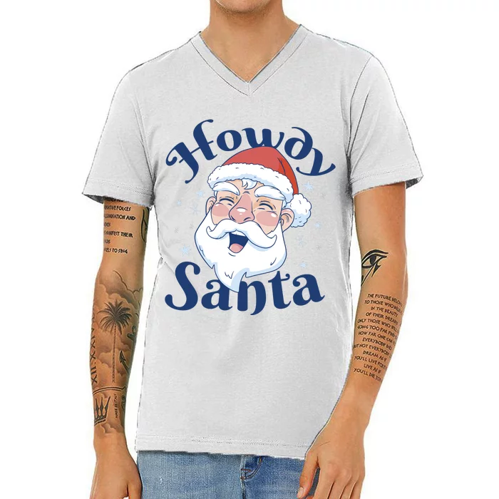 Howdy Santa Christmas V-Neck T-Shirt