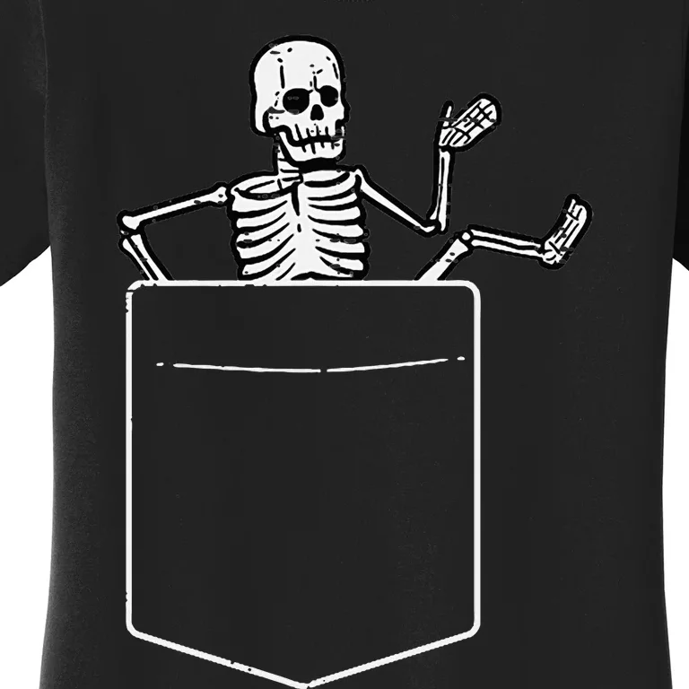 Halloween Skeleton Costume Pocket Women's T-Shirt