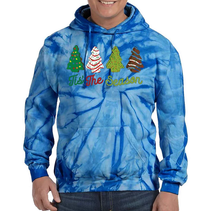 Hilarious Seasonal Christmas Tree Cakes Debbie's Xmas Presents Tie Dye Hoodie