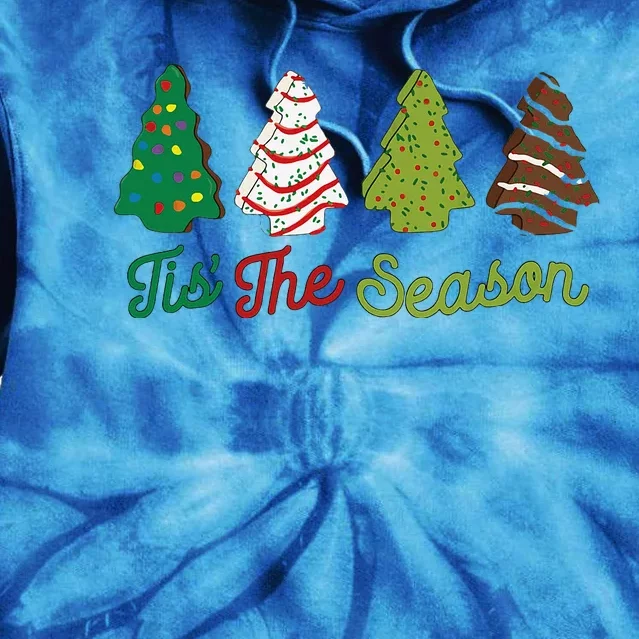 Hilarious Seasonal Christmas Tree Cakes Debbie's Xmas Presents Tie Dye Hoodie