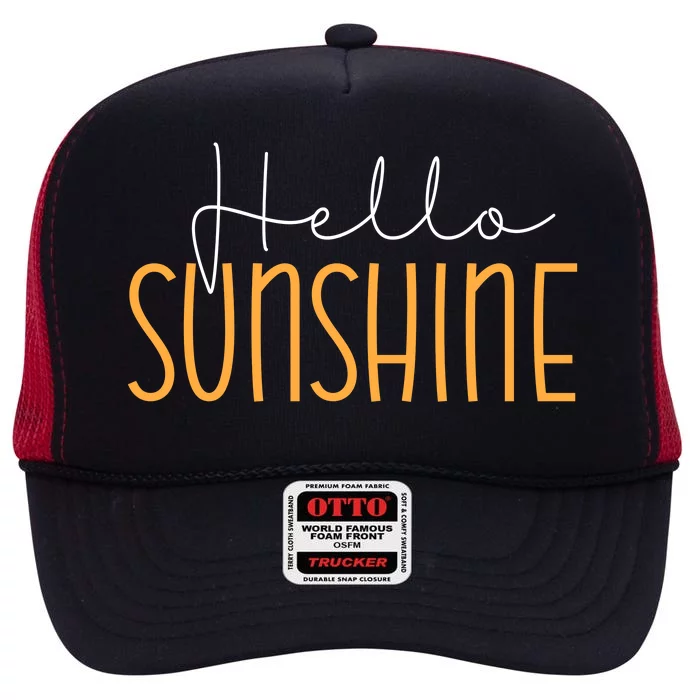 Hello Sunshine Cute Gift High Crown Mesh Trucker Hat