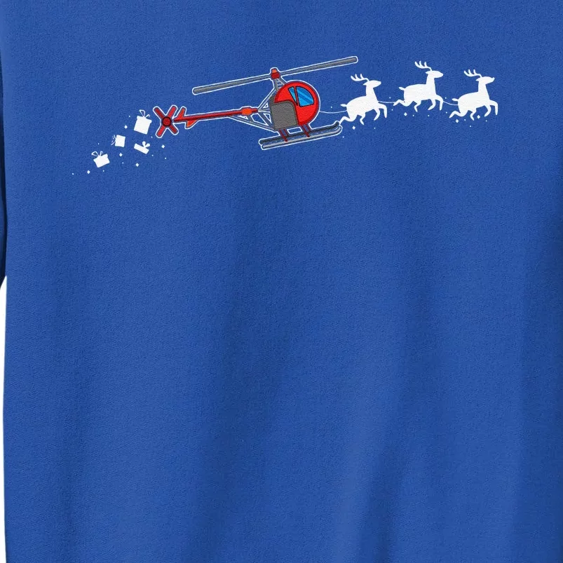 Helicopter Santa Christmas Sleigh Funny Helicopter Xmas Sweatshirt