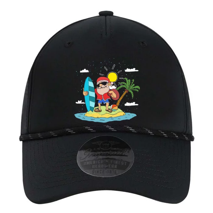 Hawaiian Summer Cool Santa Claus Surfing Christmas In July Performance The Dyno Cap