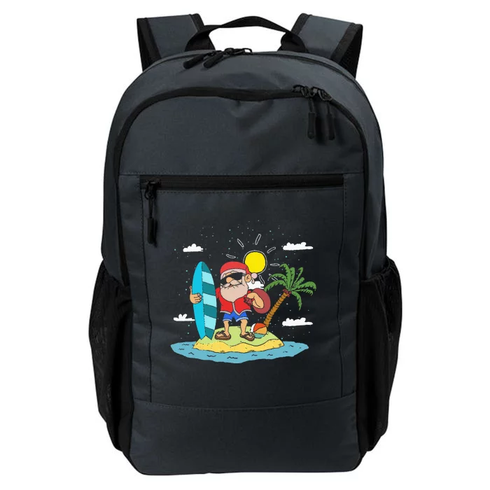 Hawaiian Summer Cool Santa Claus Surfing Christmas In July Daily Commute Backpack