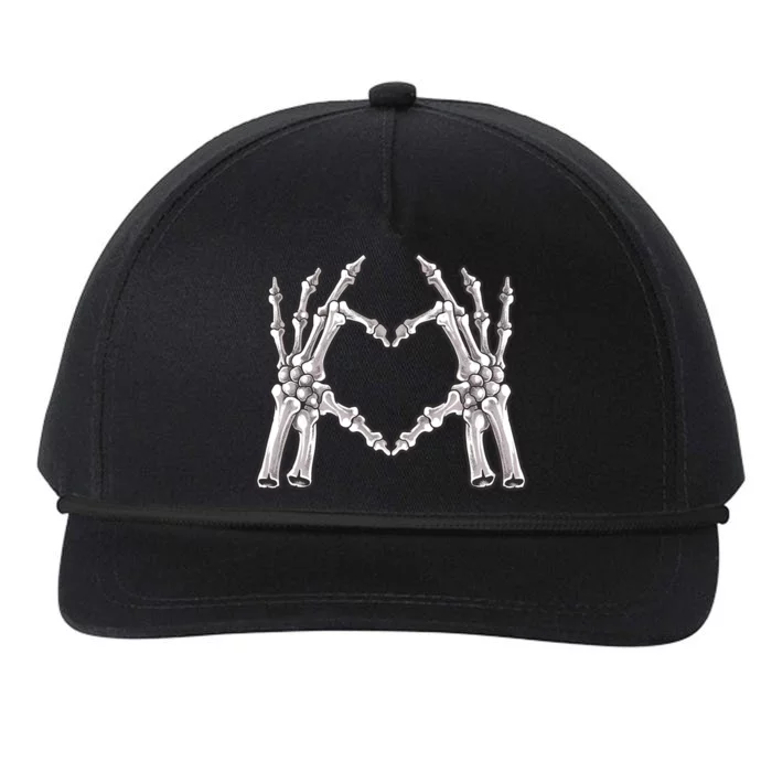 Heart Skeleton Cute Gift Heart Bones Heart Fingers Goth Love Cute Gift Snapback Five-Panel Rope Hat