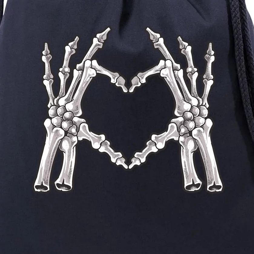 Heart Skeleton Cute Gift Heart Bones Heart Fingers Goth Love Cute Gift Drawstring Bag