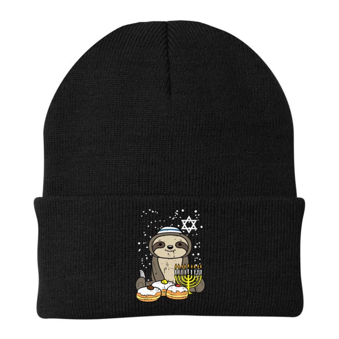 Hanukkah Sloth Chanukah Jewish Funny Christmas Knit Cap Winter Beanie