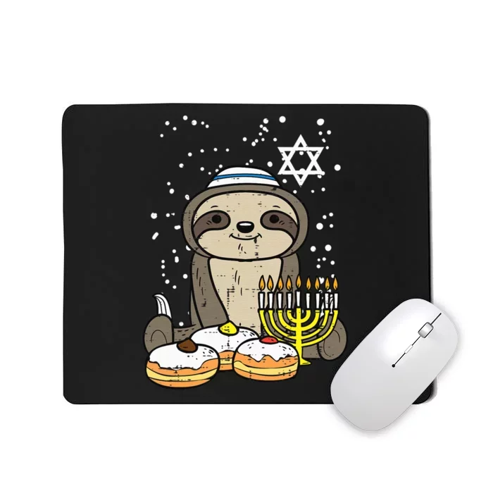 Hanukkah Sloth Chanukah Jewish Funny Christmas Mousepad