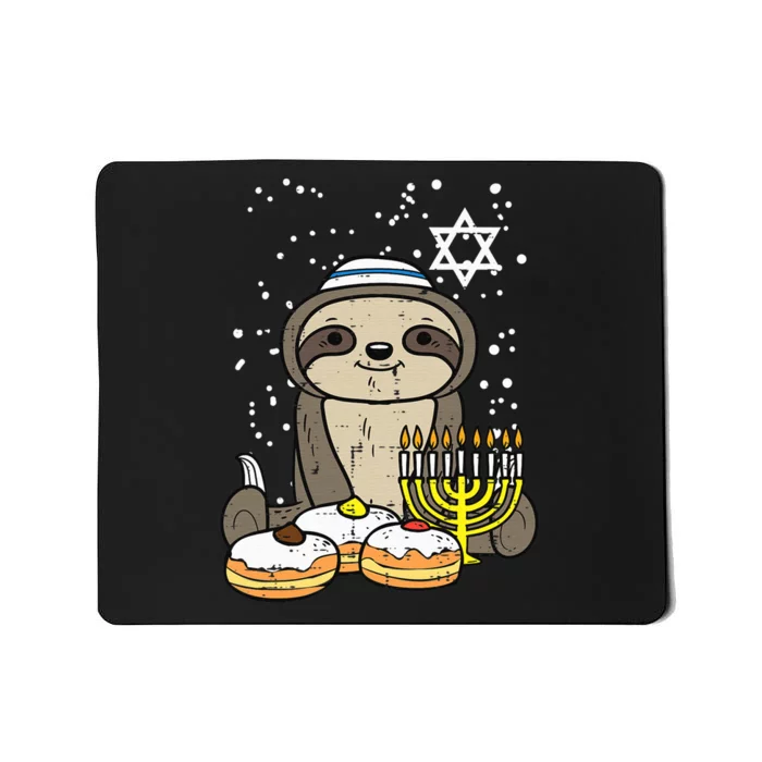 Hanukkah Sloth Chanukah Jewish Funny Christmas Mousepad