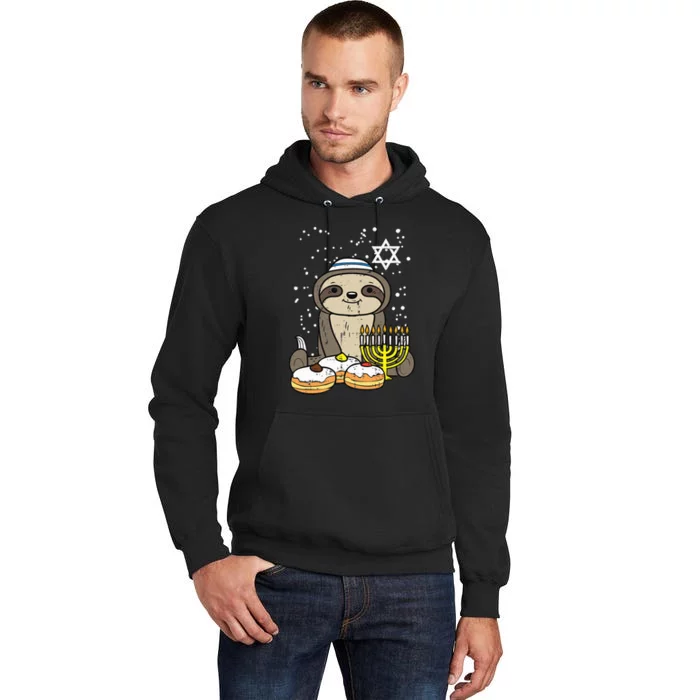 Hanukkah Sloth Chanukah Jewish Funny Christmas Tall Hoodie