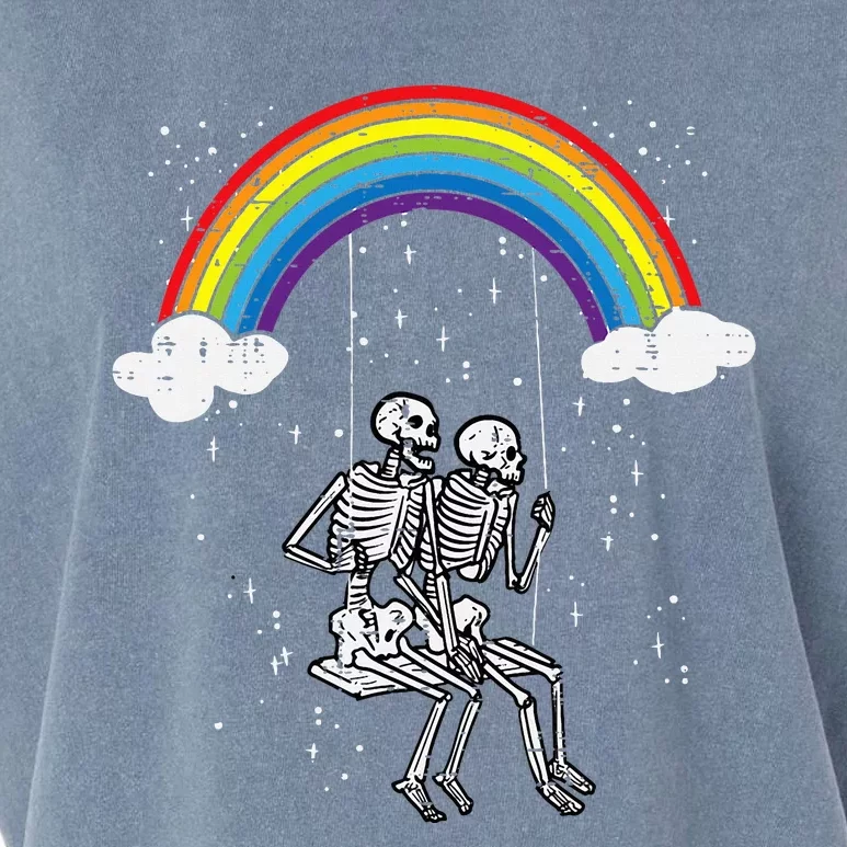 Halloween Skeletons Couple Rainbow Swing Costume Garment-Dyed Women's Muscle Tee