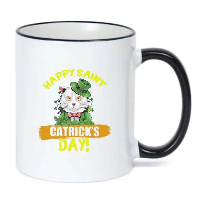 Happy Saint Catrick's Day Leprechaun Cat St Patrick Day Black Color Changing Mug