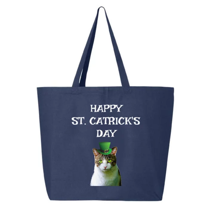 Happy St. Catrick's Day Funny Cat Saint Patrick's 25L Jumbo Tote