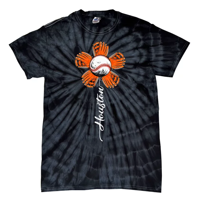 Houston Souvenir Colorful Flower I Love Houston Tie-Dye T-Shirt