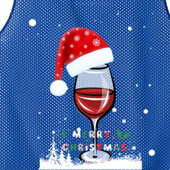 Happy Santa Christmas Wine Gift Mesh Reversible Basketball Jersey Tank