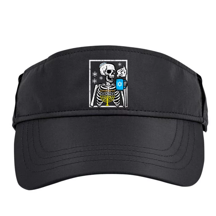 Hanukkah Skeleton Coffee Chanukah Jewish Festival Adult Drive Performance Visor