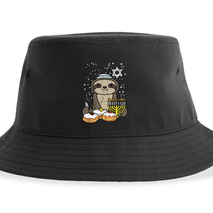 Hanukkah Sloth Chanukah Jewish Sustainable Bucket Hat