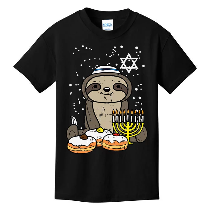 Hanukkah Sloth Chanukah Jewish Kids T-Shirt