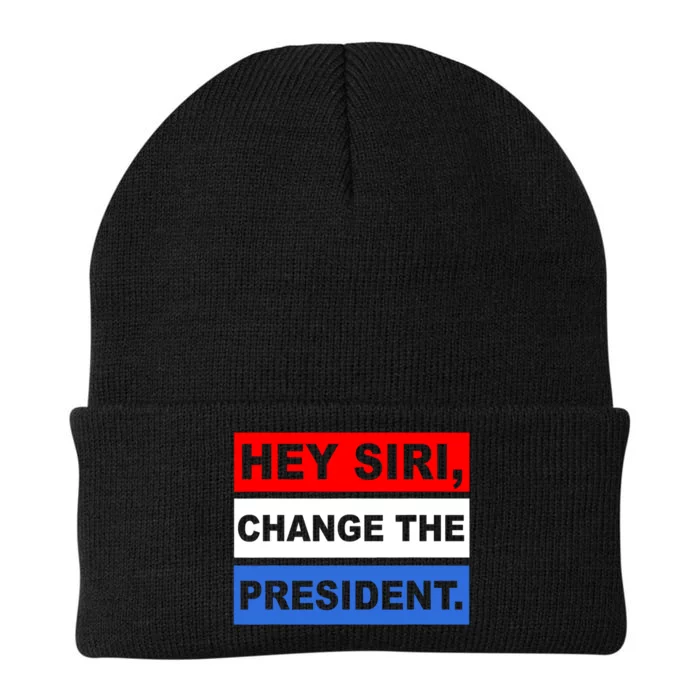 Hey Siri Change The President Funny Political Knit Cap Winter Beanie