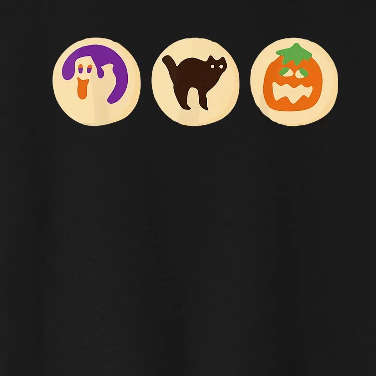 Halloween Sugar Cookie Pumpkin Boo Ghost Spooky Season Cat Women's Crop Top Tee