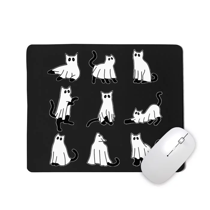 Halloween Spooky Cute Black Cats Kitty Ghosts Fall Mousepad