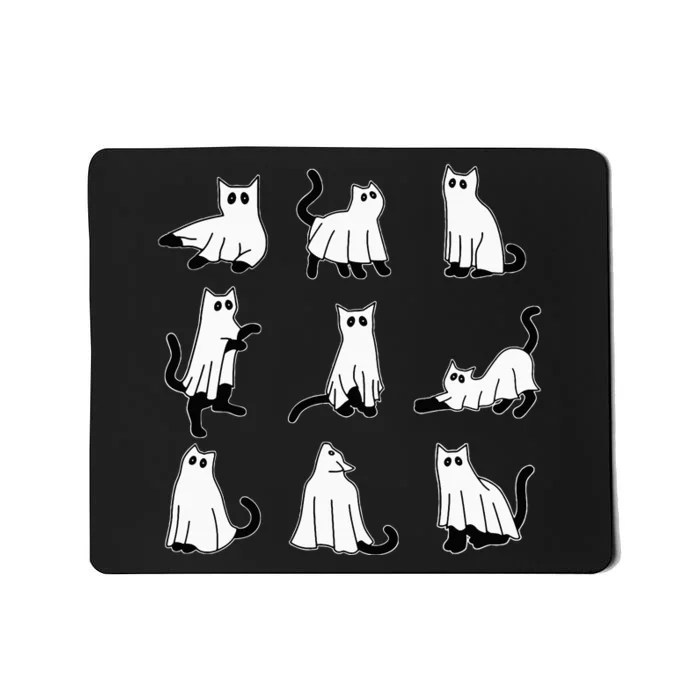 Halloween Spooky Cute Black Cats Kitty Ghosts Fall Mousepad