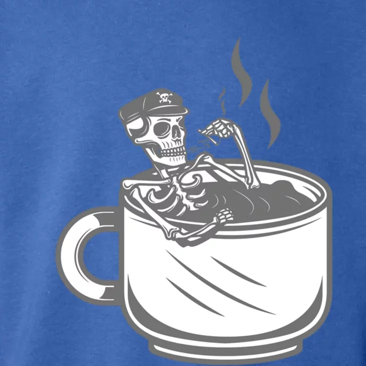 Halloween Skeleton Coffee Cup Vintage Retro Biker Great Gift Toddler Hoodie