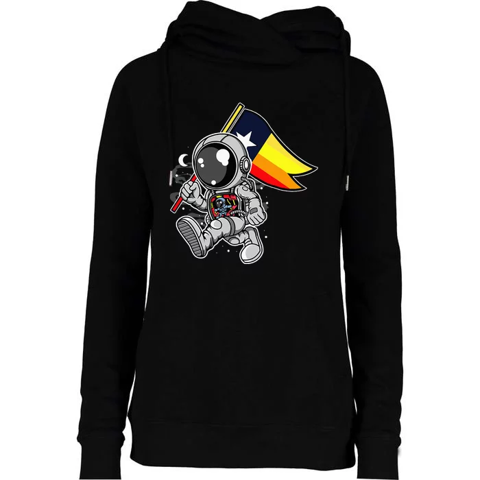 Houston Space City Astronaut Womens Funnel Neck Pullover Hood