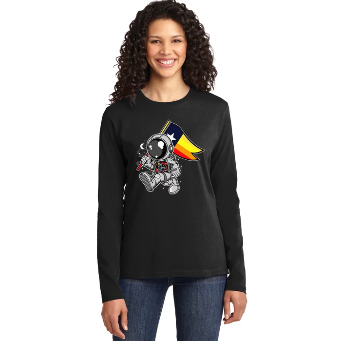 Houston Space City Astronaut Ladies Long Sleeve Shirt