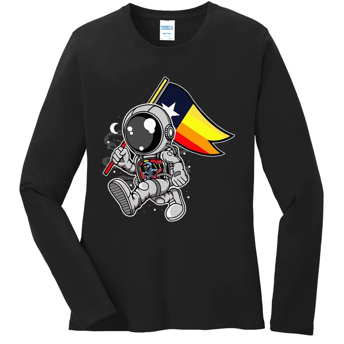 Houston Space City Astronaut Ladies Long Sleeve Shirt