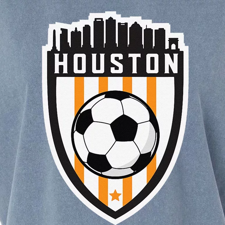 Houston Soccer City Skyline Futbol Club Match Day Fan Garment-Dyed Women's Muscle Tee