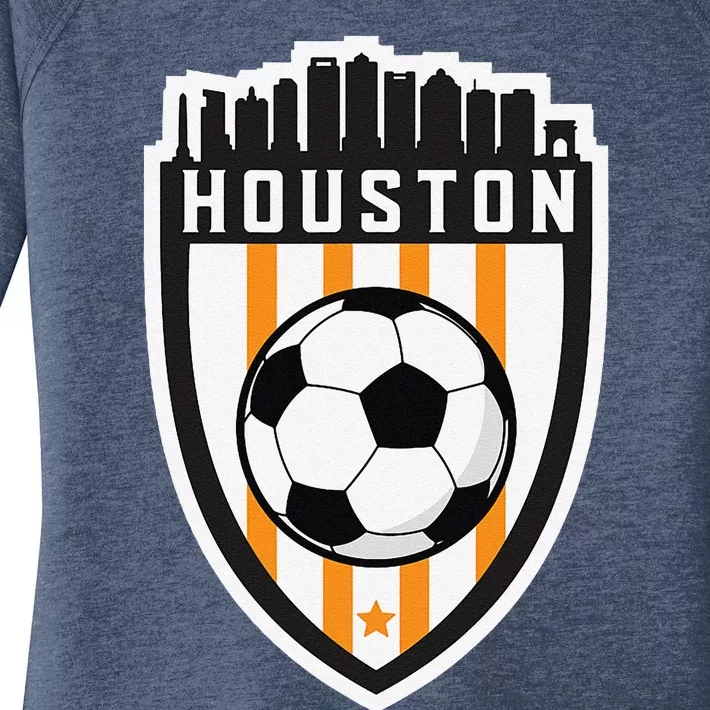 Houston Soccer City Skyline Futbol Club Match Day Fan Women's Perfect Tri Tunic Long Sleeve Shirt